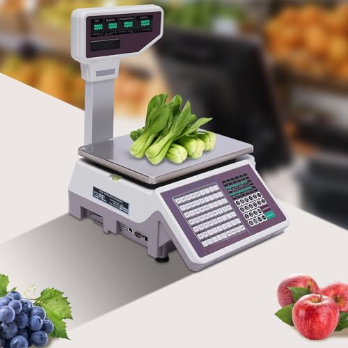 Báscula Electrónica Comercial con Doble Pantalla y Etiquetado miniatura 4