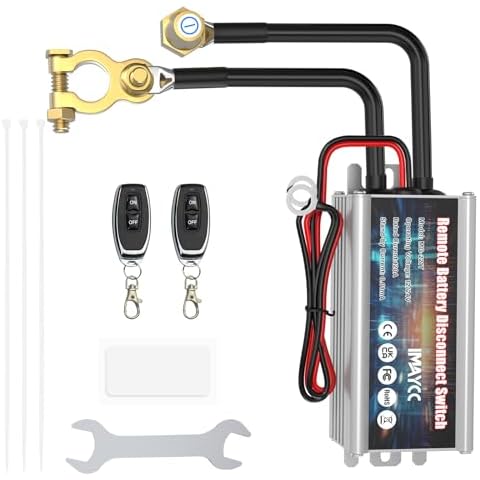 IMAYCC Battery Kill Switch for Car 12V 120A, Remote Battery Disconnect Switch Top Post, Car Anti Theft Kill Switch, Battery Disconnect Switch Cut Off Shut Off Switch for Auto,Vehicle, RV, ATV,Truck. Cover