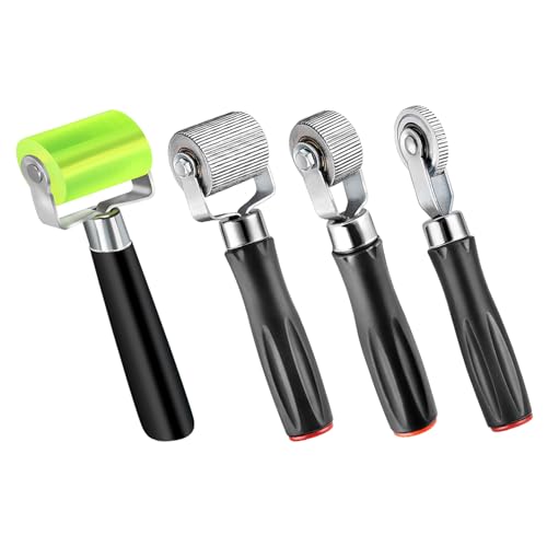 4pcs Sound Roller, Car Sound Deadening Roller Car Audio Sound Deadener Application Interior Accessories Metal Installation Tool Seam Roller