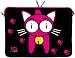 Produktbild Kitty to Go LS133-13 Designer Mac Book Tasche 13 Zoll aus Neopren passend als iPad Pro Case 12.9 bis 13.3 Zoll (33.8 cm) MacBook Air Hülle Katze schwarz-pink