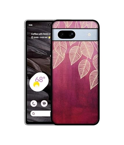 Image of Leaf Pattern Design Premium 2D Printed Metal Back Case Cover for Google Pixel 7A 5G