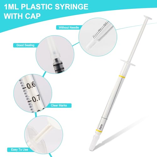 Kolostrum-Spritzen mit Kappen, 1 ml, Kolostrum-Sammel-Set mit 30 ml Messbecher, Aufbewahrungstasche und Aufklebern, zum Nachfüllen, Messen von Flüssigkeiten, wissenschaftliche Labors (10 Stück)