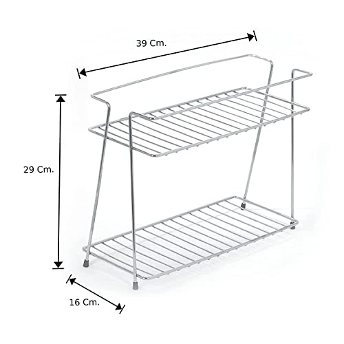 12FOR-COLLECTION-Stainless-Steel-Spice-2-Tier-Countertop-Trolley-Container-Kitchen-Organizer-For-Boxes-Utensils-Dishes-Plates-For-Home-Multipurpose-Storage-Shelf-Shelves-Holder-StandTiered-Shelf