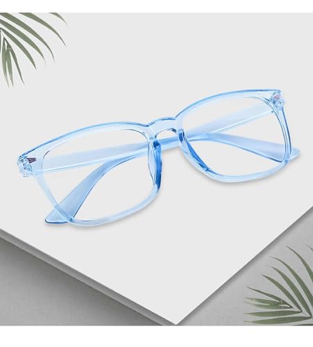 Image of Blue Light Blocking Computer Glasses for Men & Women, Square TR90 Lightweight Eyeglasses Frame, Anti Eye Strain UV Protection, Clear Lens for Gaming Office Reading