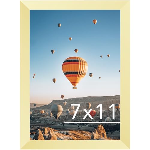 Image of JCJMY 7x11 Picture Frame Gold for Wall Hanging or Tabletop- Wall Mounting Horizontally or Vertically, 7 x 11 Wall Gallery Poster Photo Frame for 7 by 11 Photos, Gold