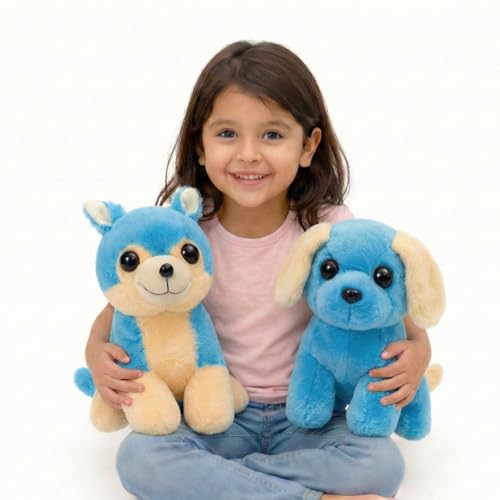 Image of Tabitha Stuffed Toys-Ultra Soft Plush Toy for Kids | Birthday Gifts for Kids and Girls | (Combo of 2 Toys 25 Cm Blue Cat & 25 Cm Blue Dog)