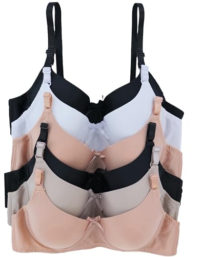 Image of ToBeInStyle Women's Pack of 6 Classic Style Underwire Supportive Padded Bras
