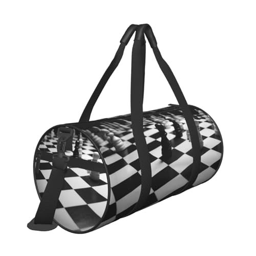 Travel Bag For Women,Black White Chess Checkerboard Print Personal Item Duffle Bags,Weekend Travel Duffel Tote Bag,Travel Sport Gym Bag For Men,Airplane Travel Essentials For Flying3