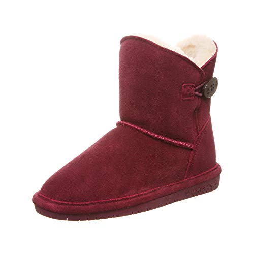 BEARPAW Girl's Rosie Fashion Boot, Wine, 1 M US Big Kid