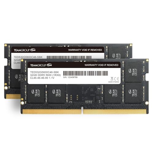 TEAMGROUP ノートPC用メモリ DDR5 5600MHz 64GB SODIMM ELITEシリーズ