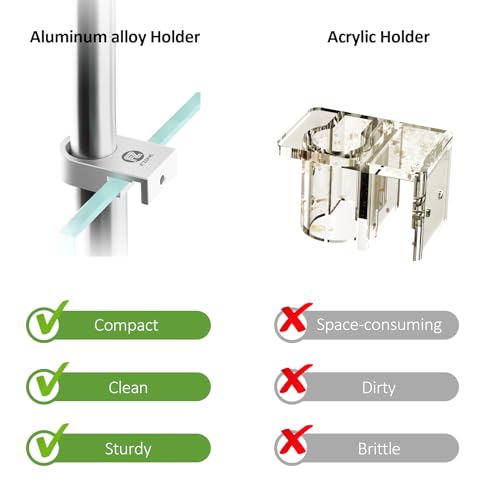 FZONE Mini-Aquarium-Befestigungsklemme, Halterung aus Aluminiumlegierung für randlose Aquarien, Befestigung von Wasserrohren mit Anti-Überlauf-Kartenschlitz für Aquarium-Einlass- und Auslassrohre