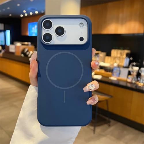 Coque iPhone 16 silicone souple mat chargement sans fil bleu marine