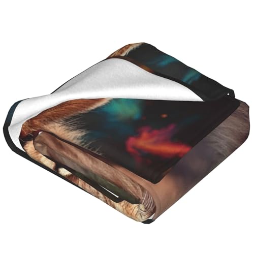 Couverture lion en flanelle microfibre premium, plaid design et doux - 4