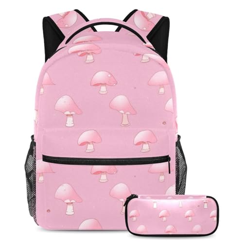 Sac à dos champignon rose ensemble cartable idéal pour le collège et les sorties des ados