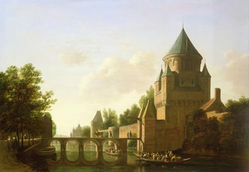 Tableau Kleine Houtpoort Haarlem Berckheyde impression murale vintage 60x90cm