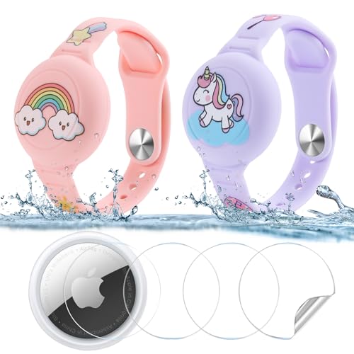 La Mejor Selección de Fundas para Niño comprados en linea. 45 TicEaik Pulsera Correa para Airtag, AirTag Pulsera para niños, Funda Protectora Apple Air Tag con Pulsera de Silicona, Funda antipérdida para rastreadores GPS