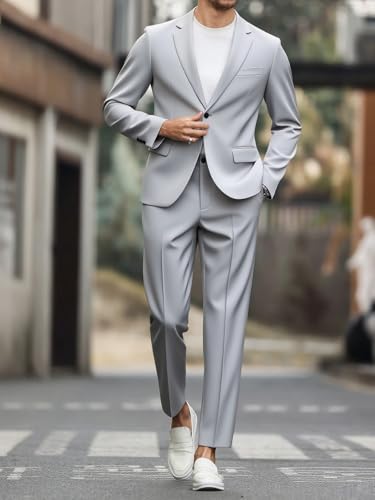 EMERAIDVLN Men's 3 Piece Suit Slim Fit, One Button Blazer Jacket Vest and Pants Suits Set for Wedding Prom Party Business3