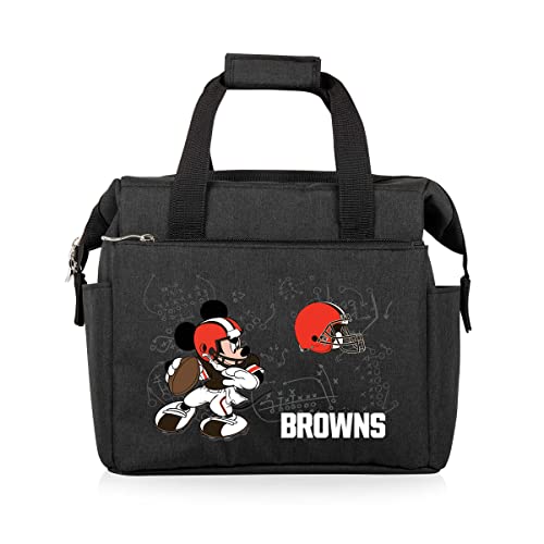 Image of PICNIC TIME NFL Mickey Mouse On The Go Lunch Bag - Soft Cooler Lunch Box - Insulated Lunch Bag, (Black)