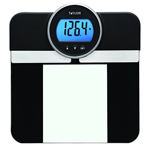 Taylor 440 Lb. Capacity Digital Glass Platform Body Composition Analyzer Bath Scale (Black) #TOP28