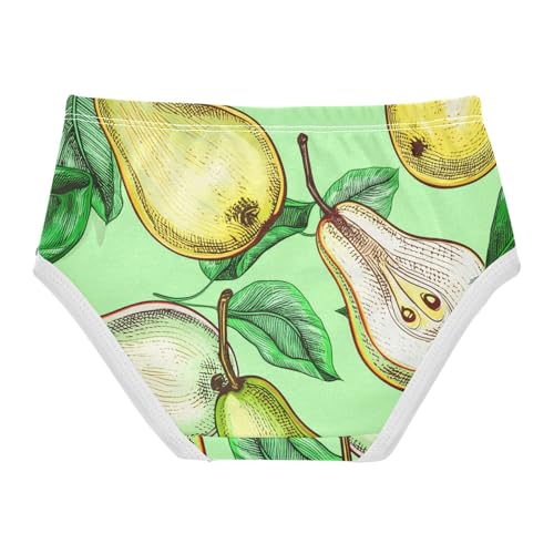 Aesthetic Toddler Girls Underwear 2t Cotton Little Girl Panties Light Green Pears Leaves Briefs Underpants2