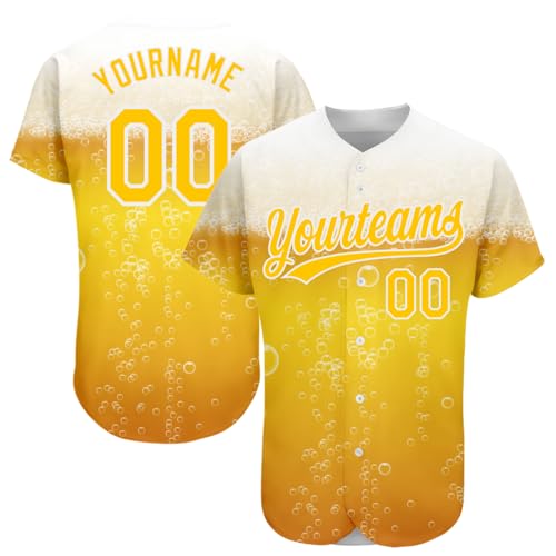 Custom Beer-Themed Baseball Jersey Personalized Team Uniform Stitched Name Numbers Sports Fan Shirts for Men Women Boys miniatura 1