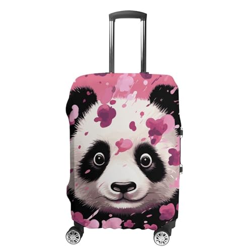Pink Panda Cotton Luggage Cover Protector - Travel Suitcase Sleeve with Dual-Sided Prints, Universal Fit 18-32 Inch, Washable Anti-Scratch Travel Baggage Cover S - Main Image
