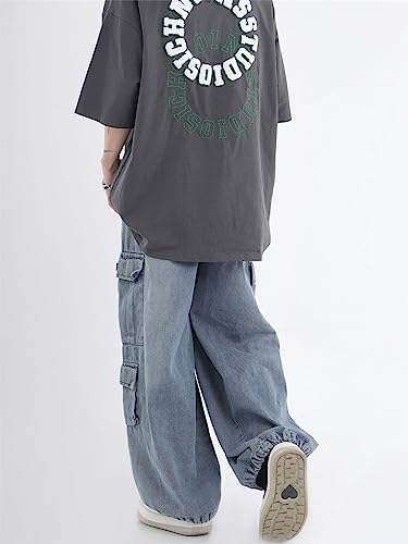 Mens Baggy Jeans Y2K Cargo Parachute Pants Grunge Wide Leg High Waisted Jeans Hip Hop Streetwear Gothic Clothing4