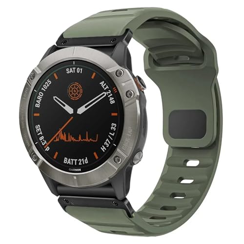 Bracelet QuickFit 26mm silicone anti transpirant pour Garmin Fenix 5X Plus 51mm