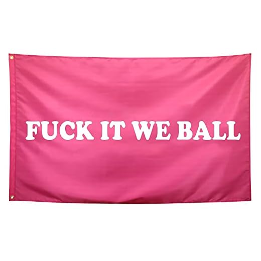 Seekamit Fuck It We Ball Flag Pink Funny College Dorm Flags for Girls Cool Girl Flags for Bedroom Room Wall Meme Flags Banner 3x5Ft Indoor Outdoor Garden Decor