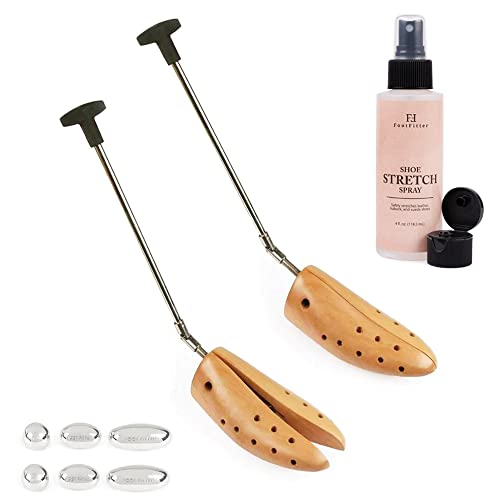 Footfitter Heavy-Duty One-Way Premium Professional Boot Stretcher Set – 2 Boot Stretchers & 4Oz. Shoe Stretching Spray - Women's Small (Us 3.5-6.5) #TOP12