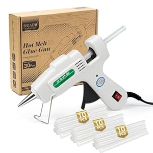 Kit de mini pistola de pegamento caliente con 30 barras de pegamento, pistola de precalentamiento rápido, alta temperatura para manualidades escolares, manualidades y reparaciones rápidas en el