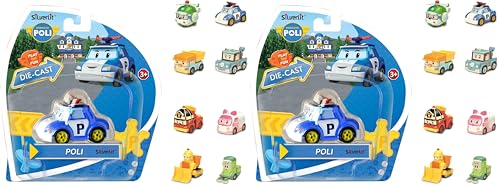 Silverlit Robocar Poli 1 Véhicule Miniature Die-cast à Collectionner-Modèle aléatoire-Jouet Maternelle, 83151 (Lot de 2)