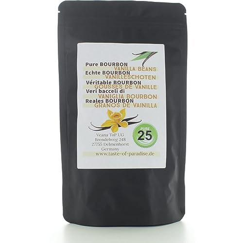 Bourbon Vanilleschoten (25 Stk. - 10-11cm) Top Gourmet Qualität - Grade A 100% natural aus...