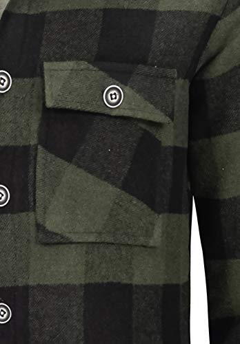 Rock Creek Herren Winterjacke Karierte Flanelljacke Gefüttert Holzfällerjacke Holzfällerhemd Kragen Teddyfutter Kariert Thermojacke H-264 Maisgelb 3XL