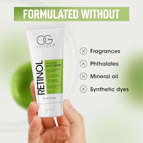 Image of OG BEAUTY Science Retinol Anti-Aging Face Cream | 5% Encapsulated Retinol & 3% Multi-Peptide Formula | Dermatologist Tested | For All Skin Types | 50g