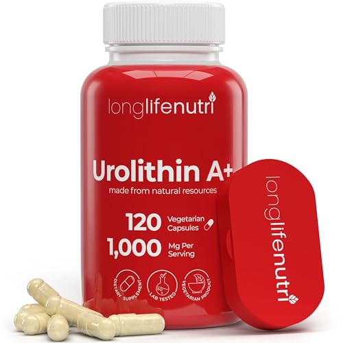 LongLifeNutri Urolithin A+ 1000mg Supplement - Advanced Formula, 120 Vegetarian Capsules, 2-Month Supply, Pomegranate Extract for Healthy Aging & Longevity, Lab Tested, Organic, Made in USA