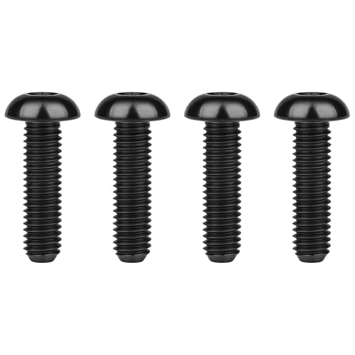 Image of Titanium Bolt M4x6 8 10 12 15 20mm Hex Head Screws for Bicycle Pack of 4 (Black, M4x15mm)