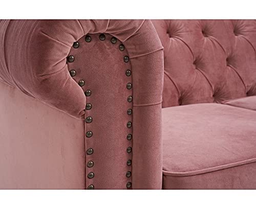 Fabric 2 Seater Chesterfield Sofa for Living Room & Office | Ash Rose Large 2 SEATER SOFA | Ash Rose