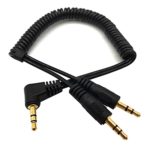 Cable divisor de audio estéreo Jack 3.5mm en Y enrollado miniatura 3