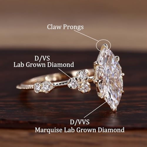 10K 14K 18K Solid Gold 1.0 To 4.0 CT IGI Certified LAB Grown Diamond Ring Diamond Engagement Ring for Women D Color, VS1-VS2 Clarity2