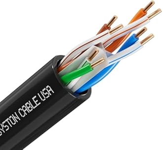 Syston Cable Technology Cat 6A+ Ethernet Network Cable, 750MHz 23AWG Solid Bare Copper Wire Outdoor/Indoor, No Ends 100/250/500/1000 Ft Available, Heat Resistant Riser Rated (50 FT, CMR, Black-CMR)