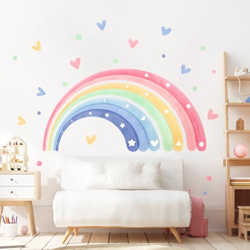 Vinilos decorativos corazones arcoíris 59x30 pulgadas miniatura 3