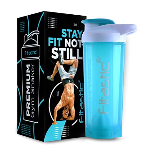 FITASTIC Shaker with Blender Ball Shaker Blue 700 ml Shaker (Pack of 1, Sky Blue, Plastic)