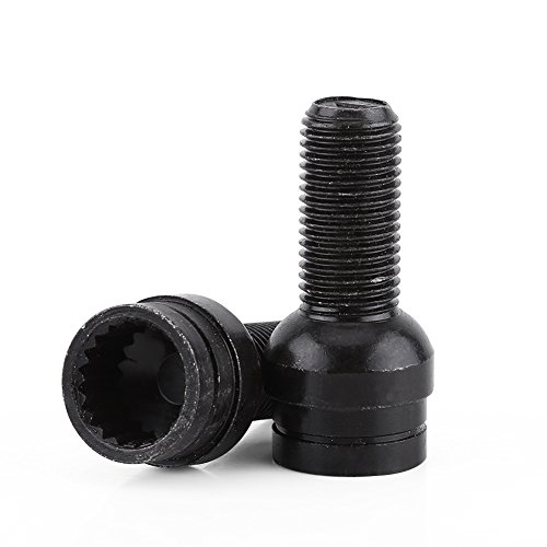 Fydun 4 piezas M14*1,5 mm Tornillos antirribo de acero y tuercas de seguridad con llave Tornillo de rueda de acero Tornillos Seguridad Coche