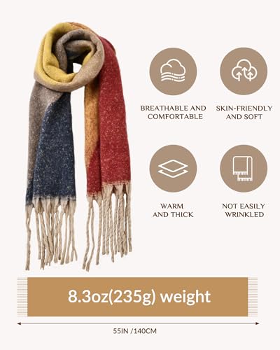Premillow Scarf for Women - Winter Long Scarf Warm and Fashion, Shawls and Wraps for Evening Dresses Pashmina Large Blanket Scarf3