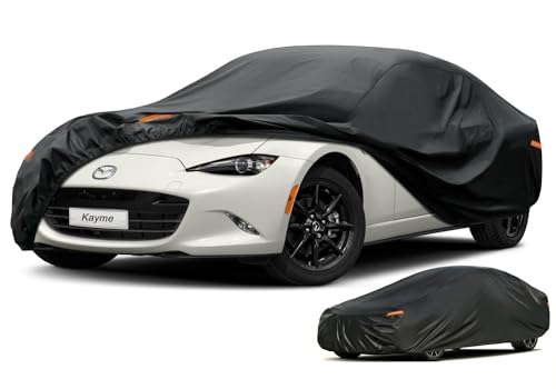 Image of Kayme 10 Layers Sports Car Cover Waterproof All Weather for Automobiles [See Vehicle Size Chart for Accurate Fit] Heavy Duty Full Exterior Cover Sun Rain Snow UV Protection. Size C1 (See Size Chart)