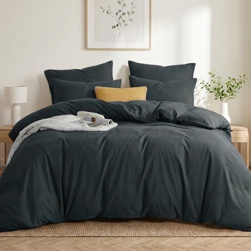 RUIKASI Bettwäsche 200x220 3teilig Grau - Anthrazit Mikrofaser Bettwäsche-Sets OEKO-TEX Bettbezüge 200 x 220cm + 2 Kissenbezüge 80x80cm mit Reißverschluss Weich und Bügelfrei