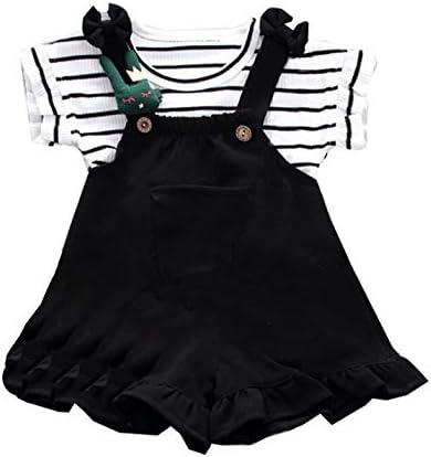 KANGKANG Infant Baby Girls Short Sleeve Romper Newborn Sunsuit Outfits Jumpsuit 12-18 Months Black