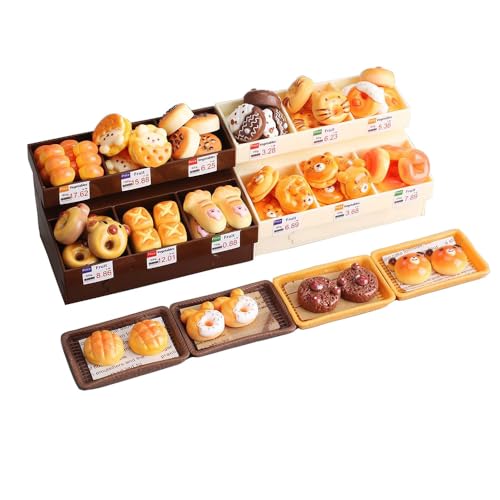 Mini présentoir à pain pour maison de poupée et cuisine miniature Boodecal (62 pièces)