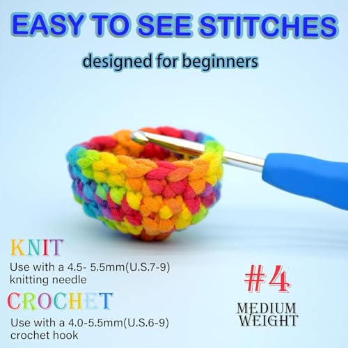 Image of 50g Rainbow Beginner Crochet Yarn for Crocheting and Knitting Multicolor Cotton Crochet Yarn for Beginners(Pink Variegated)